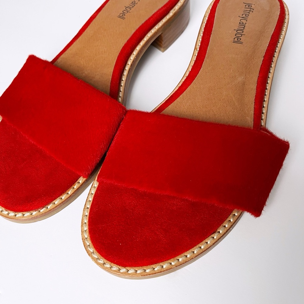 Jeffrey Campbell Bold Red Slide Sandals - Picture 3 of 9
